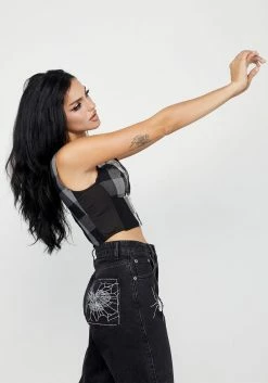 CHI1 Uh-Oh Mixed Check Corset Top -Womens Clothing Sales 2 8e355828 2ed3 47a0 b167 32e63ad0ba3c 800x