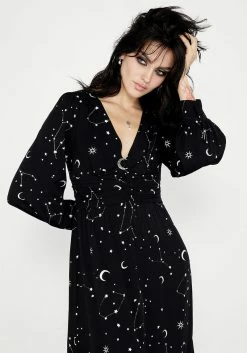 LVT1 Silver Celestial Print Gathered Maxi Dress -Womens Clothing Sales 5 6cfeda47 2943 4a5c afb2 2df8e2eb7067 800x