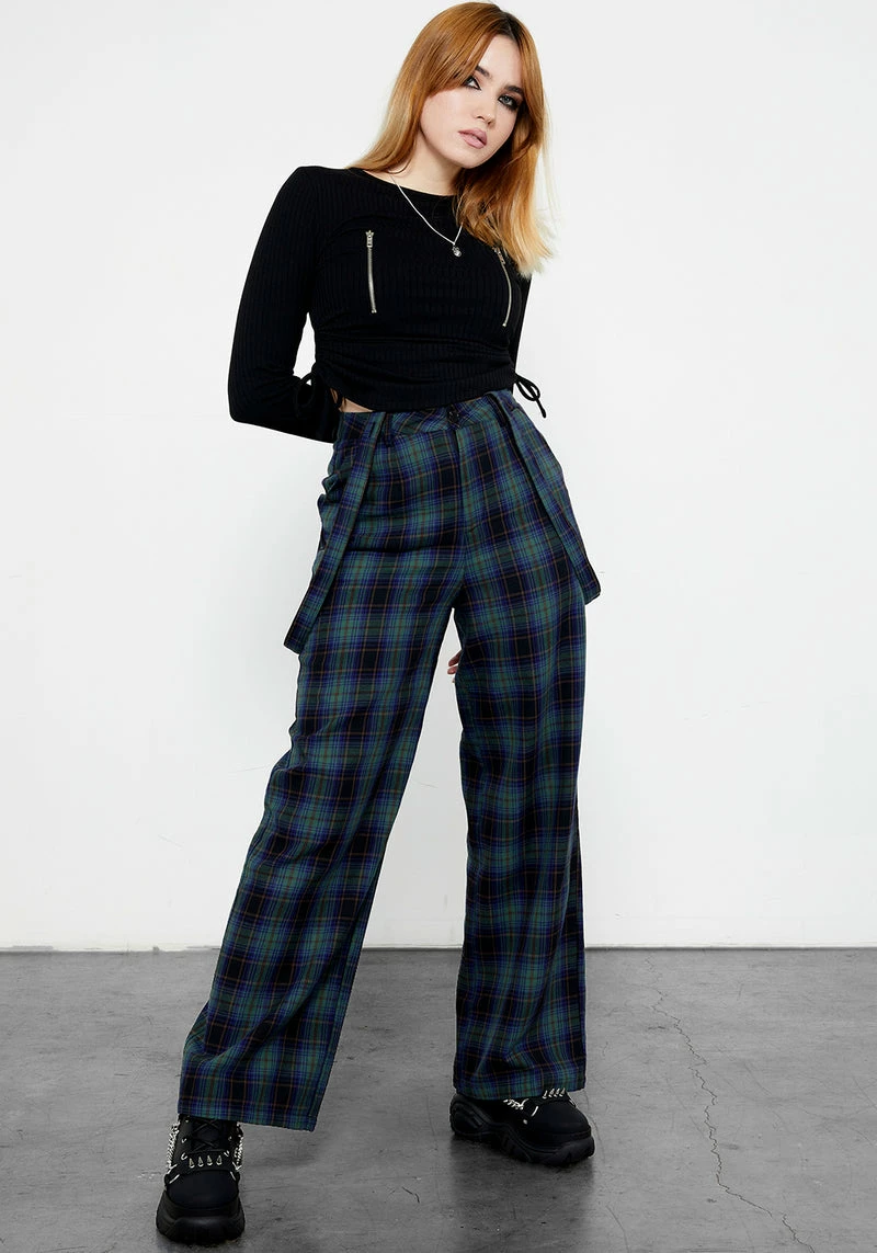 LVT1 Rebel Wide Leg Plaid Trousers 5 LVT1 Rebel Wide Leg Plaid Trousers - Image 5
