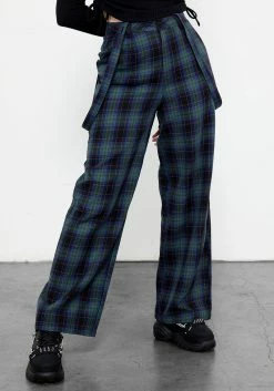 LVT1 Rebel Wide Leg Plaid Trousers