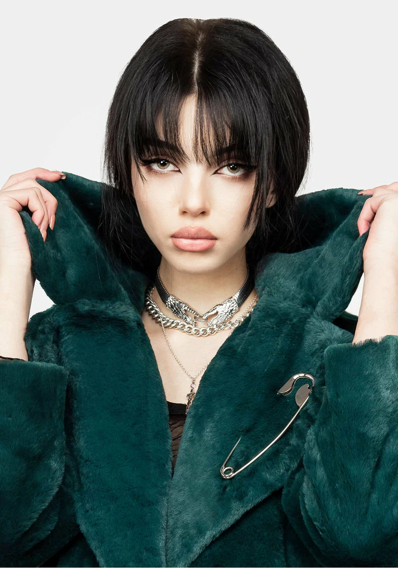 MET1 Creature Oversized Fur Coat - Image 8