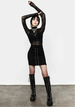 CHI1 Buffy Check Mesh Top -Womens Clothing Sales AW21CL415 BUFFY CHECK MESH TOP 002 800x