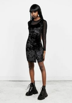 CHI1 Spectacle Velvet Bodycon Dress -Womens Clothing Sales AW21CL446 Spectacle Velvet Bodcon 006 800x