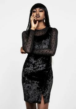 CHI1 Spectacle Velvet Bodycon Dress