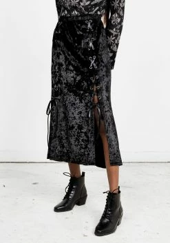 CHI1 MALEFIC LACE-UP PANEL SKIRT