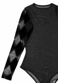 DDS1 Harleen Checkerboard Mesh Bodysuit -Womens Clothing Sales AW21DD248 HARLEEN D 800x