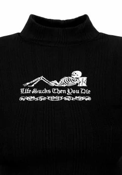 DMT1 Life Sucks High Neck Top -Womens Clothing Sales AW21DM251 LIFE SUCKS HIGH NECK TOP D 2 800x