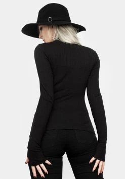 DMT1 Life Sucks High Neck Top -Womens Clothing Sales AW21DM251 LIFE SUCKS HIGH NECK TOP 04 800x