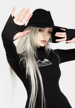 DMT1 Life Sucks High Neck Top -Womens Clothing Sales AW21DM251 LIFE SUCKS HIGH NECK TOP 05 800x