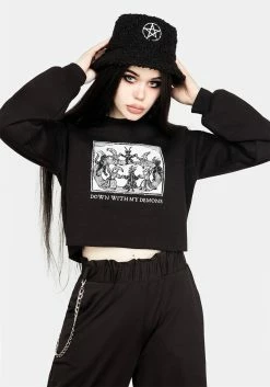 DMT1 Demons Crop Sweat Top