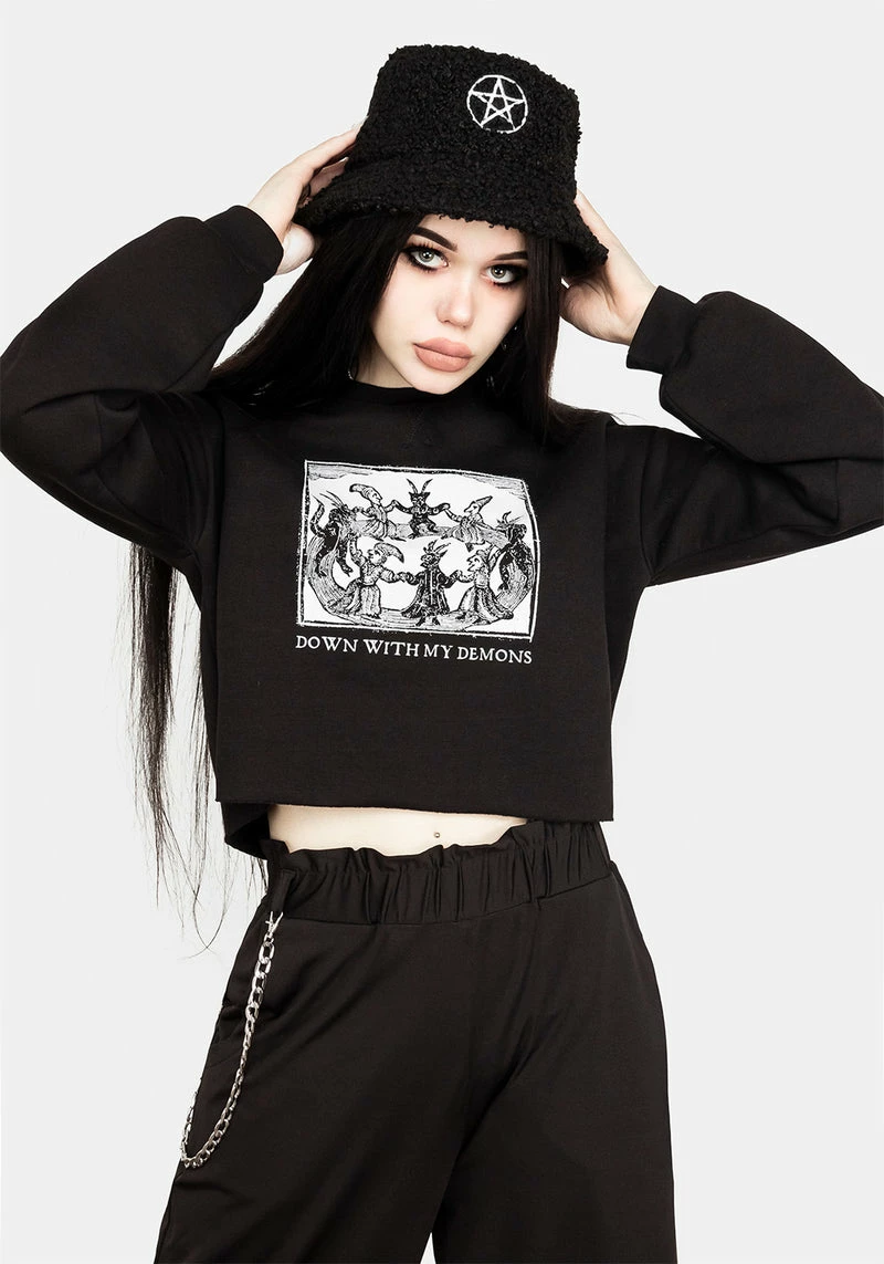 DMT1 Demons Crop Sweat Top 1 DMT1 Demons Crop Sweat Top