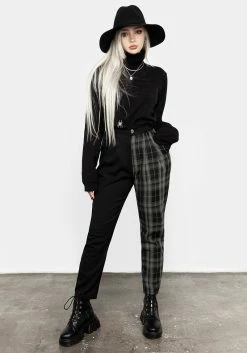 LVT1 Checkmate High Waist Tapered Trousers 19 LVT1 Checkmate High Waist Tapered Trousers -Womens Clothing Sales AW21LV220 CHECKMATE HIGH WAIST TAREPED TROUSERS 05 800x