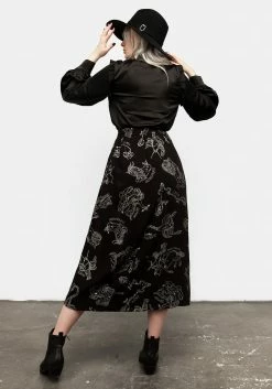 LVT1 Zodiac Button Midi Skirt -Womens Clothing Sales AW21LV454 ZODIAC BUTTON MIDI SKIRT 008 800x