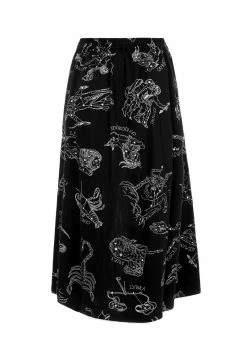 LVT1 Zodiac Button Midi Skirt -Womens Clothing Sales AW21LV454 Zodiac Button Midi Skirt 02 800x