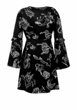 LVT1 Zodiac Flare Sleeve Mini Dress 17 LVT1 Zodiac Flare Sleeve Mini Dress -Womens Clothing Sales AW21LV459 Zodiac Flare Sleeve Mini Dress 02 800x
