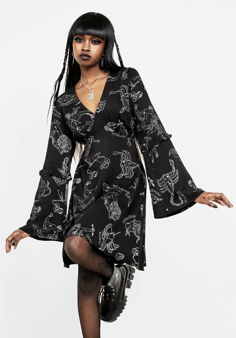 LVT1 Zodiac Flare Sleeve Mini Dress 1 LVT1 Zodiac Flare Sleeve Mini Dress