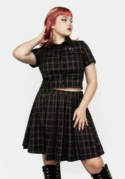 MET1 Jinx Check Co Ord Skirt -Womens Clothing Sales AW21M141 JINX CHECK CO ORD SKIRT 03 800x
