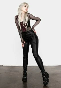MET1 Slain Faux Leather Pants 17 MET1 Slain Faux Leather Pants -Womens Clothing Sales AW21M293 SLAIN FAUX LEATHER PANTS 002 800x