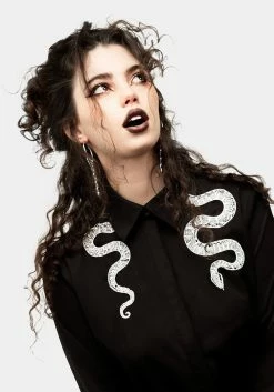 MET1 Slither Embroidered Snake Shirt