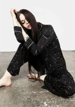 MET1 Celestial Pyjama Shirt Top -Womens Clothing Sales AW21M434 CELESTIAL PYJAMA SHIRT TOP 013 800x