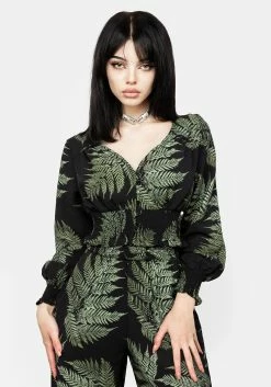 MET1 Fern Flowy Sleeve Top -Womens Clothing Sales AW21M439 FERN FLOWY SLEEVE TOP 002 800x