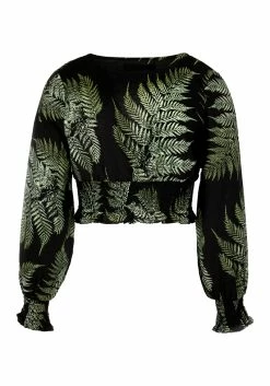 MET1 Fern Flowy Sleeve Top -Womens Clothing Sales AW21M439 FERN FLOWY SLEEVE TOP D1 800x