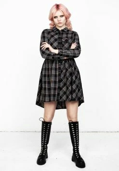 MET1 Melody Check Skater Dress -Womens Clothing Sales AW21M462 MELODY CHECK SKATER DRESS 001 800x