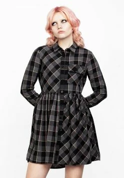 MET1 Melody Check Skater Dress -Womens Clothing Sales AW21M462 MELODY CHECK SKATER DRESS 002 800x