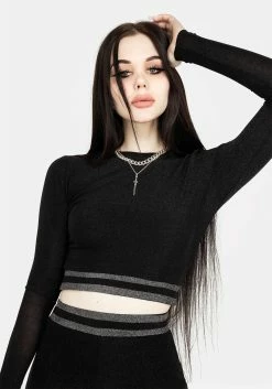 MET1 Roxy Glitter Crop Top