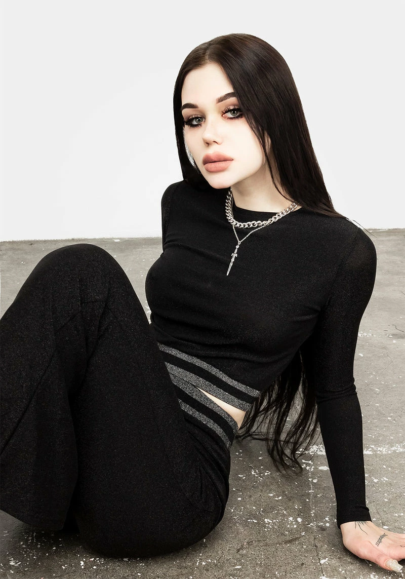 MET1 Roxy Glitter Crop Top 4 MET1 Roxy Glitter Crop Top - Image 4