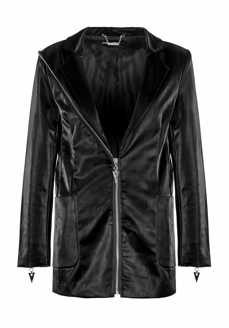 ORI1 Aureole Faux Leather Blazer 8 ORI1 Aureole Faux Leather Blazer - Image 8
