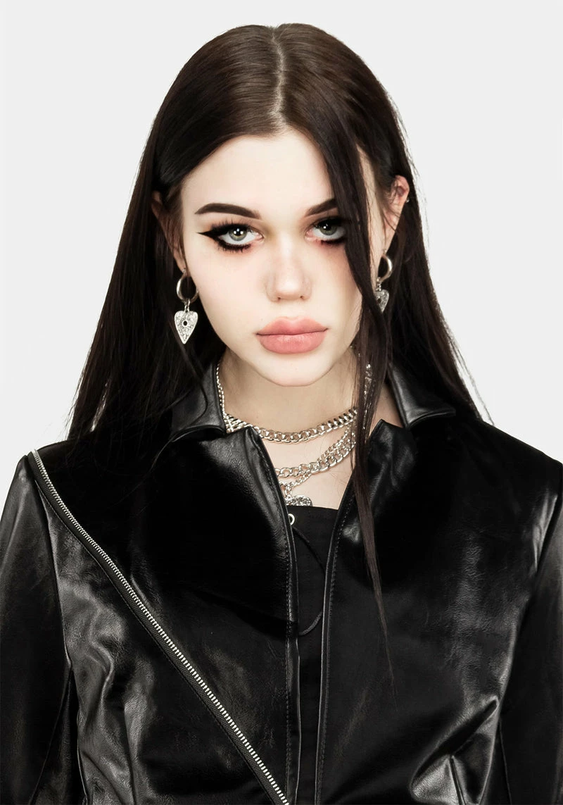 ORI1 Aureole Faux Leather Blazer 5 ORI1 Aureole Faux Leather Blazer - Image 5