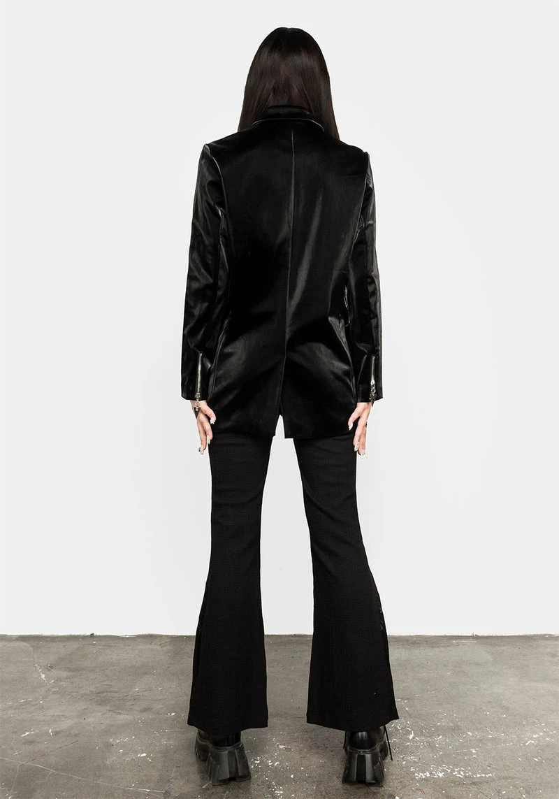 ORI1 Aureole Faux Leather Blazer 4 ORI1 Aureole Faux Leather Blazer - Image 4