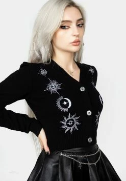 BET1 Esmeray Crop Embroidered Cardigan