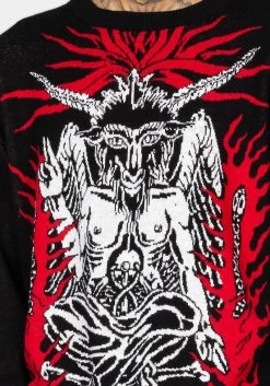 BET1 Baphomet Unisex Crew Jumper -Womens Clothing Sales AW22B180 Baphomet Unisex Jumper 003 800x
