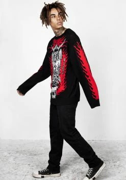 BET1 Baphomet Unisex Crew Jumper -Womens Clothing Sales AW22B180 Baphomet Unisex Jumper 007 800x