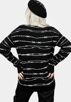 BET1 Barbed Longline Crew Neck Jumper -Womens Clothing Sales AW22B184 BARBED LONGLINE CREW NECK JUMPER 013 800x