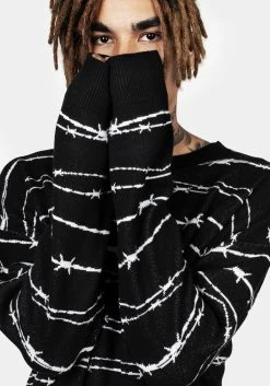BET1 Barbed Longline Crew Neck Jumper -Womens Clothing Sales AW22B184 Barbed Longline Crew Neck Jumper 003 b7d5d47c 2471 43db aaf7 0d8e9a0c2253 800x