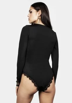 CHI1 Grace Lace Panelled Bodysuit -Womens Clothing Sales AW22CL281 Grace Lace Panelled Bodysuit 002 800x