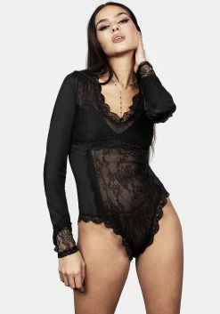 CHI1 Grace Lace Panelled Bodysuit -Womens Clothing Sales AW22CL281 Grace Lace Panelled Bodysuit 005 800x