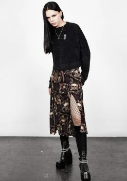 DDS1 Goliath Double Split Midi Skirt -Womens Clothing Sales AW22DD142 Goliath Double Split Midi Skirt 004 800x