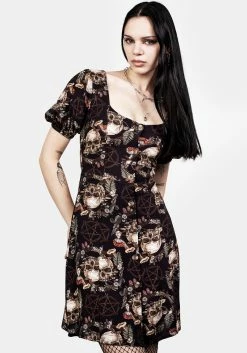 DDS1 Goliath Puff Sleeve Mini Dress -Womens Clothing Sales AW22DD148 Goliath Puff Sleeve Mini Dress 003 800x