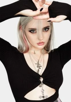 Womens Clothing Sales -Womens Clothing Sales AW22DD288 RUBELLA CUT OUT TOP 011 800x