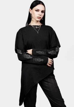 DMT1 Path Of Light Layered Long Sleeve T-shirt -Womens Clothing Sales AW22DM161 PAth Of Light Layered Long Sleeved Top F003 800x
