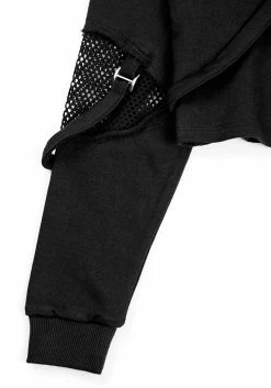 DMT1 Brutal Mesh Cut Out Crop Hoody -Womens Clothing Sales AW22DM162 Brutal Mesh Cut Out Crop Hoody 1 800x