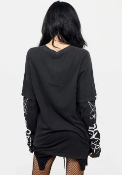 DMT1 Infernal Layered Long Sleeve T-Shirt -Womens Clothing Sales AW22DM224 InfernalMensLongSleeveTshirt435 800x