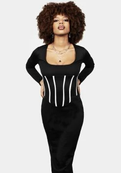 DMT1 Seance Corset Jersey Dress -Womens Clothing Sales AW22DM230 Seance Corset Jersey Dress 001 800x