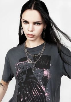 DMT1 Howling Washed Grey Boxy Crop T-Shirt -Womens Clothing Sales AW22DM250 Howling Washed Grey Boxy Crop T Shirt 003 800x