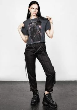 DMT1 Howling Washed Grey Boxy Crop T-Shirt -Womens Clothing Sales AW22DM250 Howling Washed Grey Boxy Crop T Shirt 004 800x