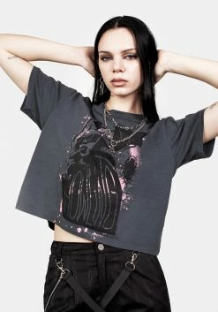 DMT1 Howling Washed Grey Boxy Crop T-Shirt -Womens Clothing Sales AW22DM250 Howling Washed Grey Boxy Crop T Shirt 005 800x